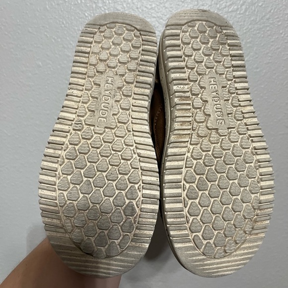 Hey Dude Bradley Leather Boots Round Moc Toe Elastic Laces Size 34//1 Big Kid - Picture 5 of 11